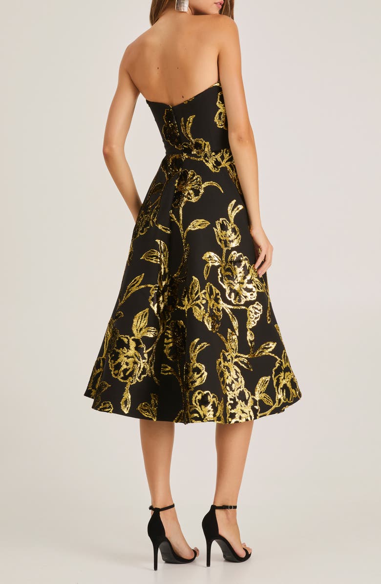 HELSI Vivi Strapless Cocktail Dress, Alternate, color, Black/ Gold