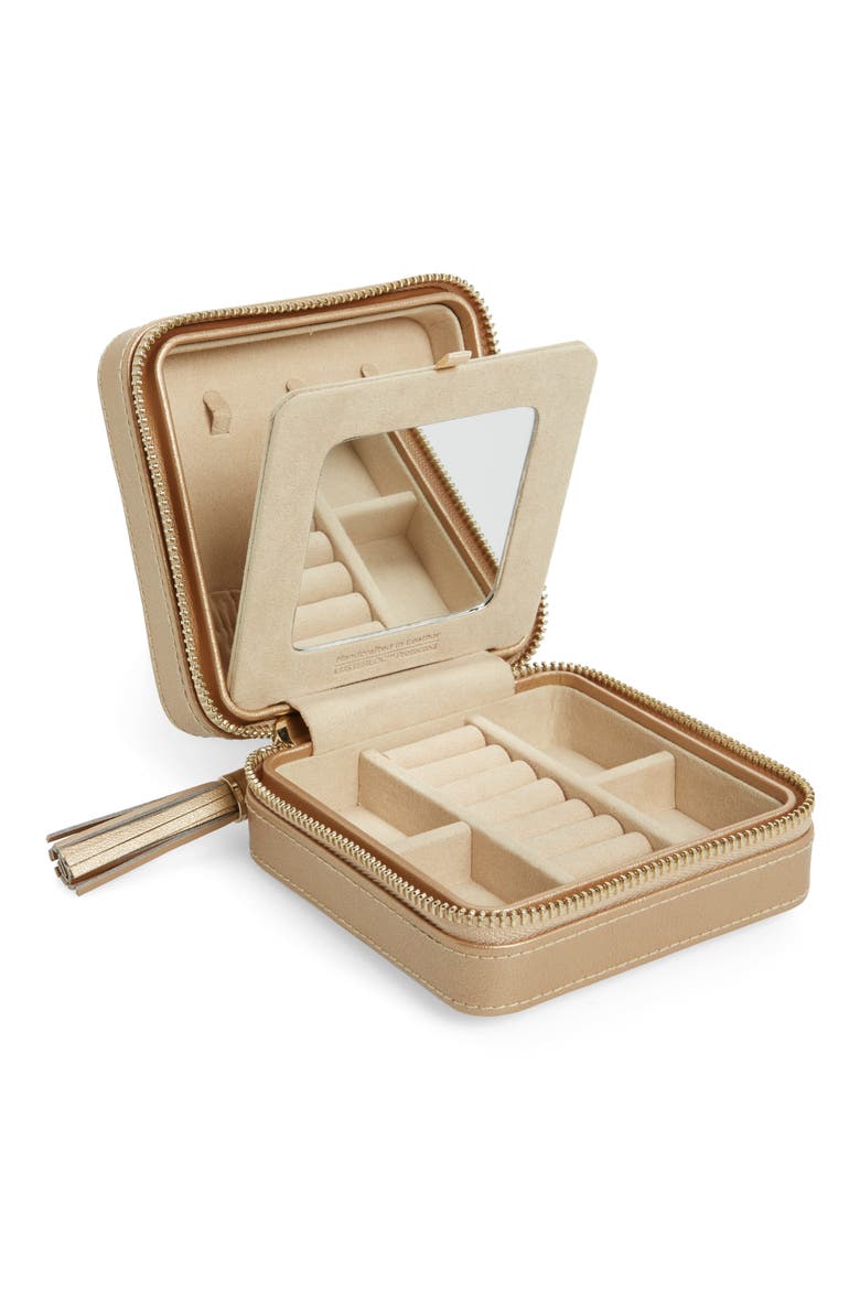 Caroline Travel Jewelry Case, Alternate, color, METALLIC GOLD