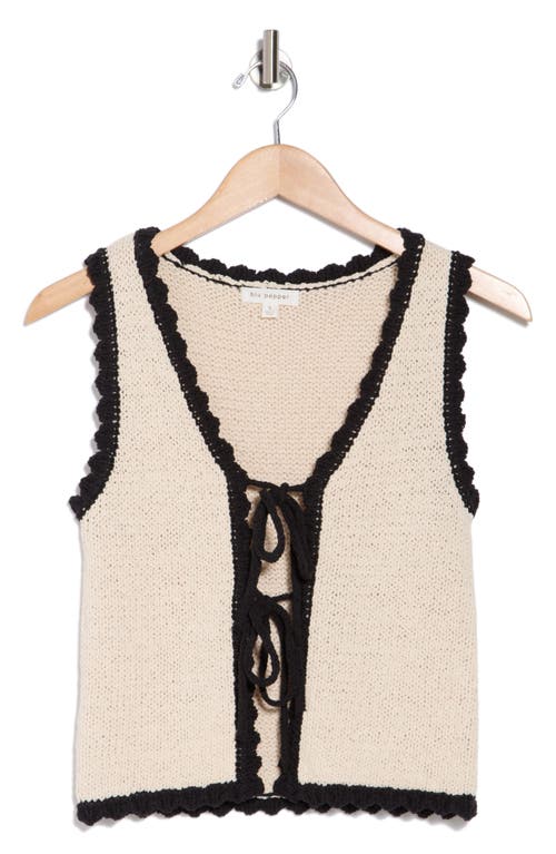 BLU PEPPER BLU PEPPER TIE FRONT SLEEVELESS KNIT TOP