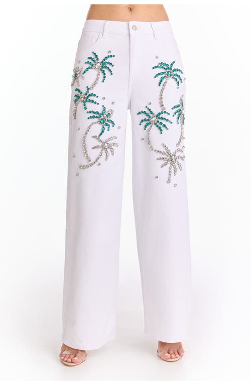 The Noli Shop Crystal Palm High Rise Jean In White