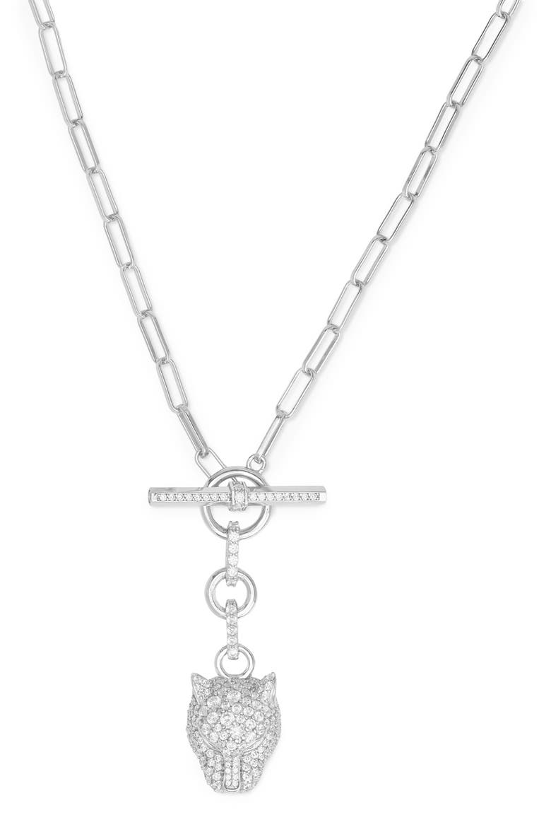 Jaguar Samantha Link Chain Necklace, Alternate, color, SILVER-WHITE