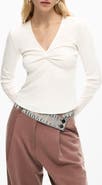 Desigual Twist Front Long Sleeve Cotton T-Shirt