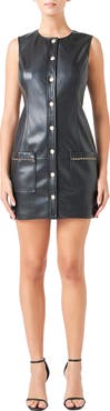 Endless Rose Sleeveless Faux Leather Minidress