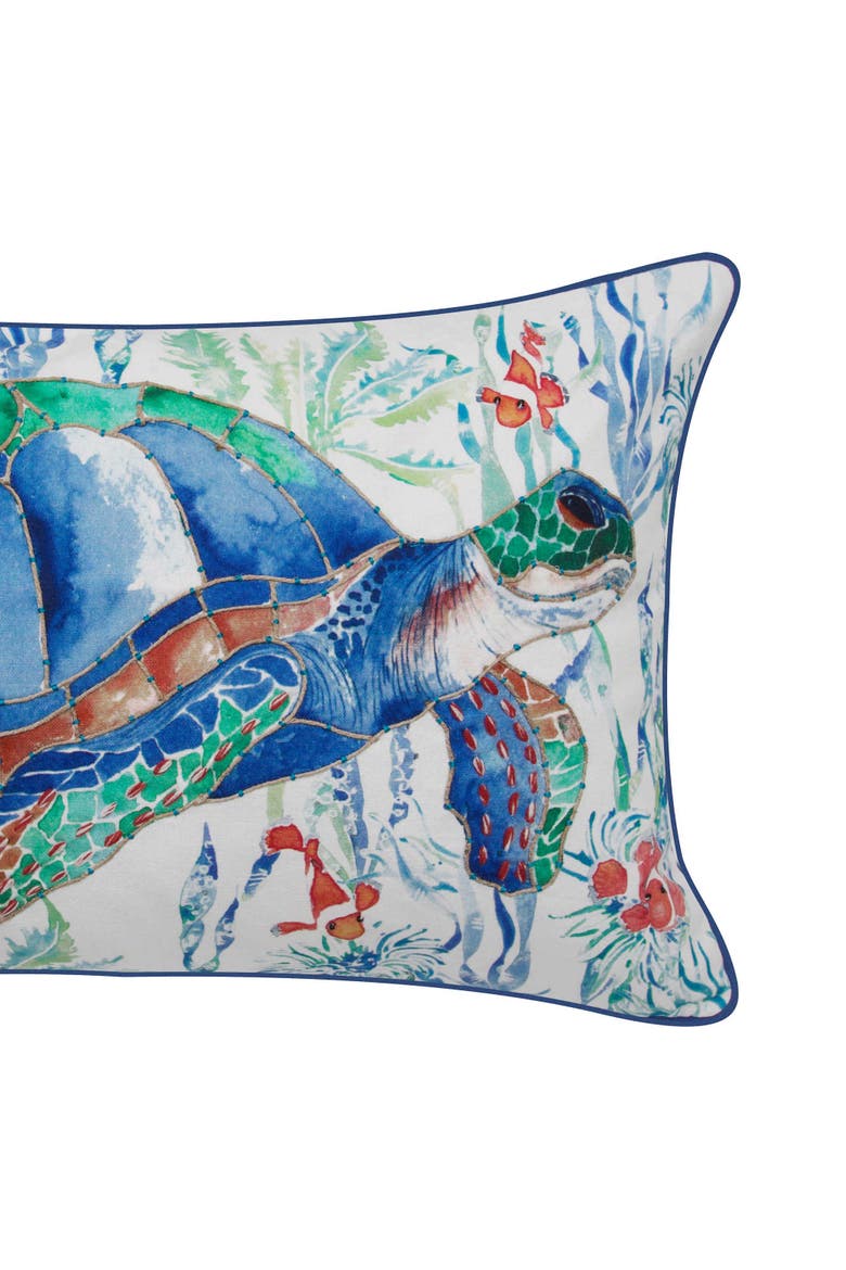 Nautical Turtle Accent Pillow Decor, Alternate, color, Green