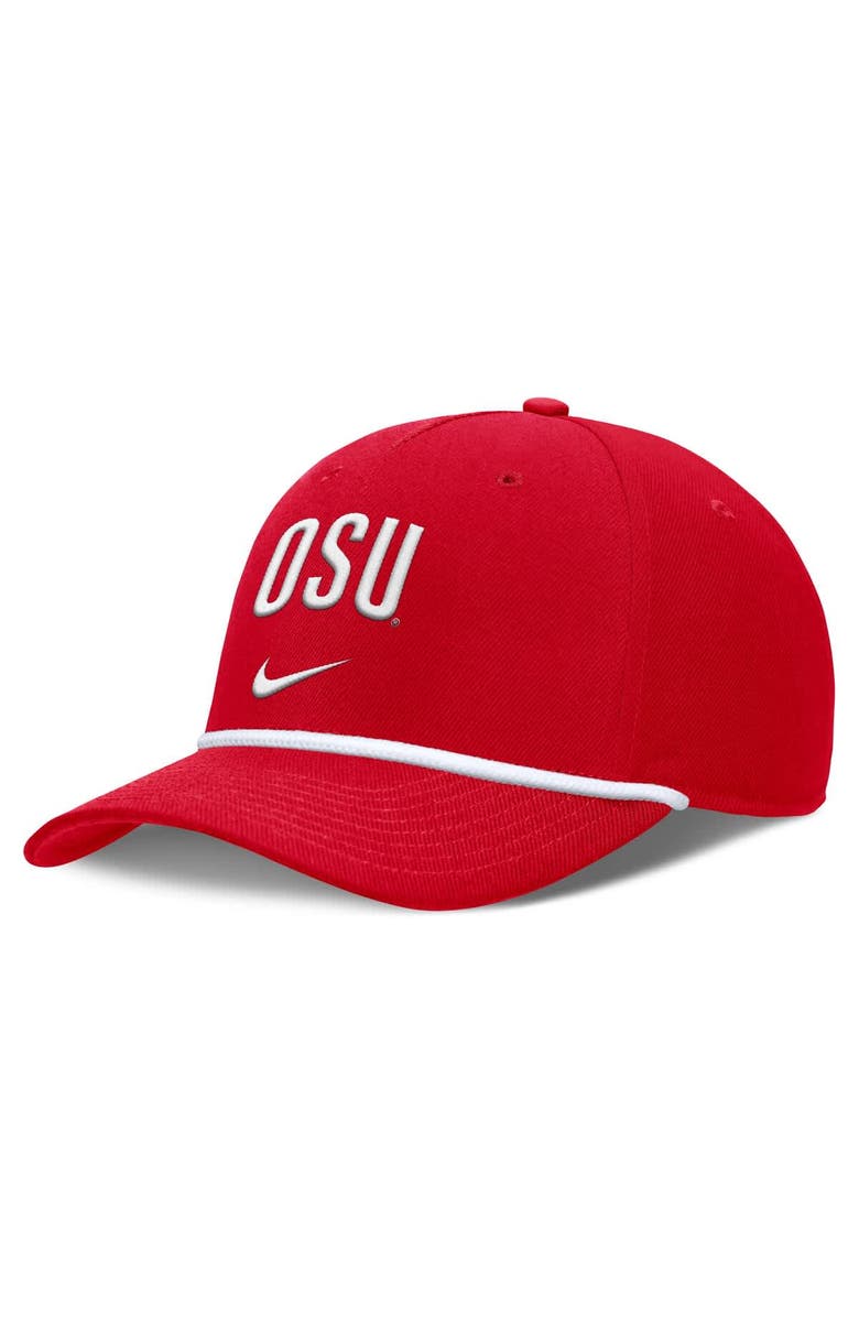 Nike Men's Nike Scarlet Ohio State Buckeyes Rise Campus Adjustable Hat, Main, color, Scarlet