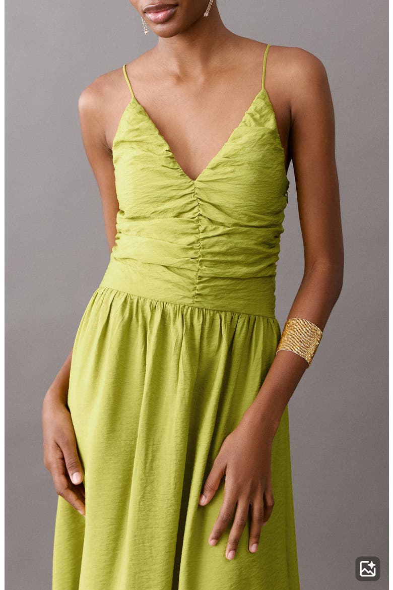 Ruched Maxi Dress, Alternate, color, LIME