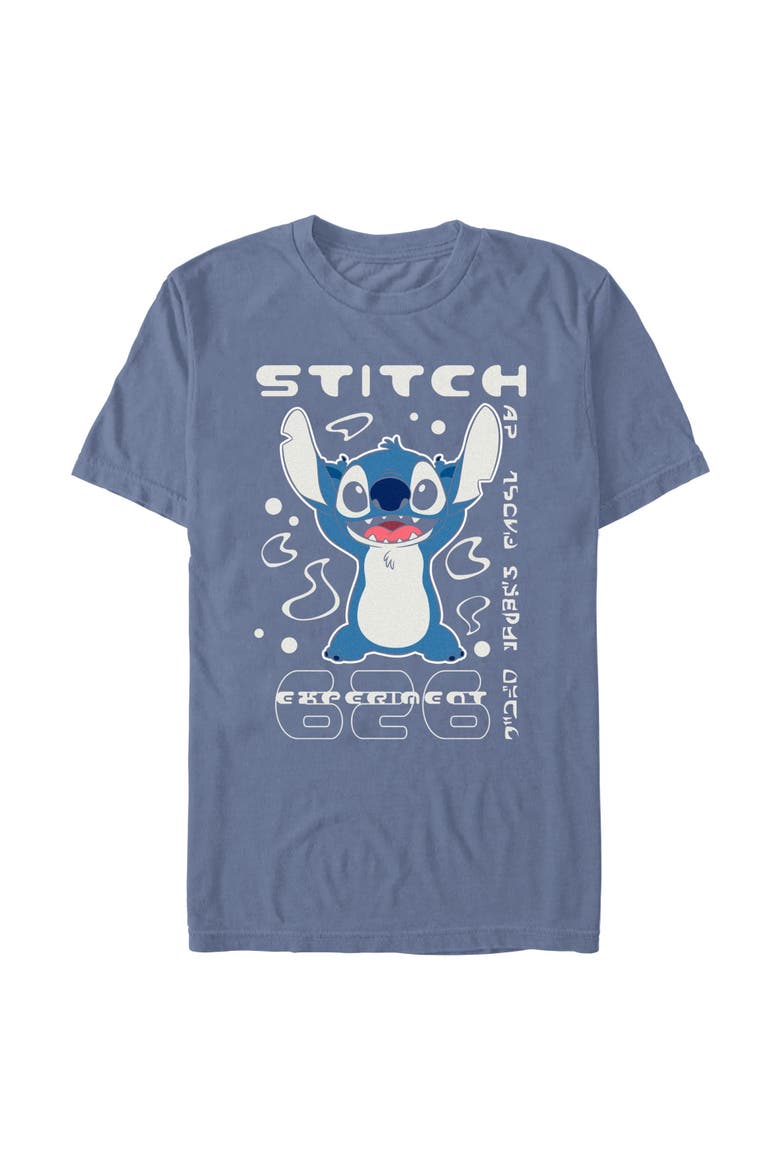 Men's Lilo & Stitch Experiment 626 Groovy Poster  Graphic T-Shirt, Alternate, color, Blue Jean