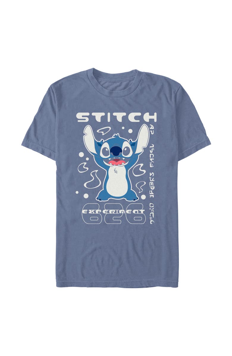 Lilo & Stitch Men's Lilo & Stitch Experiment 626 Groovy Poster Graphic T-Shirt, Alternate, color, Blue Jean