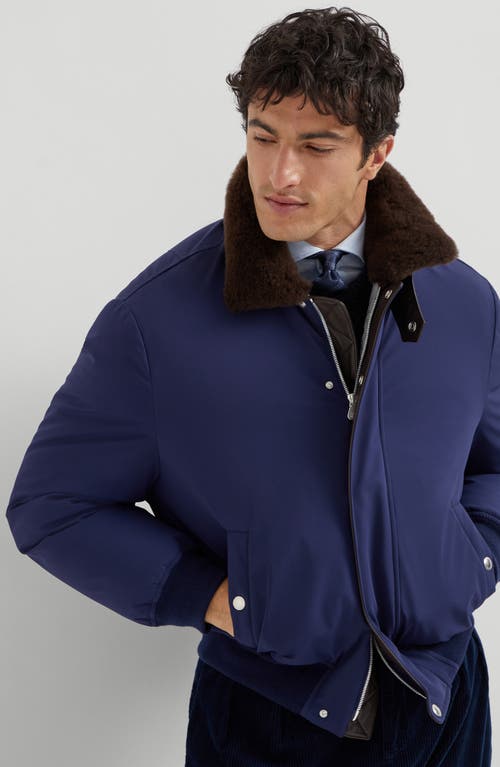 Brunello Cucinelli Tailored Feather Down Jacket With Sheepskin Collar