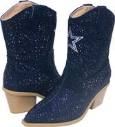 CUCE Women's Cuce Navy Dallas Cowboys Crystal Ankle Boots