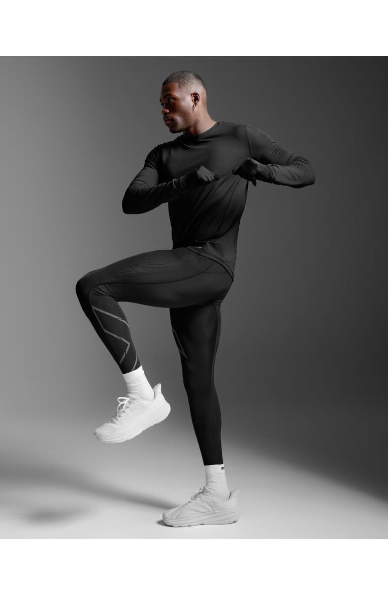 2XU Men's Ignition Shield Compression Tights, Alternate, color, Black/Silver Reflective