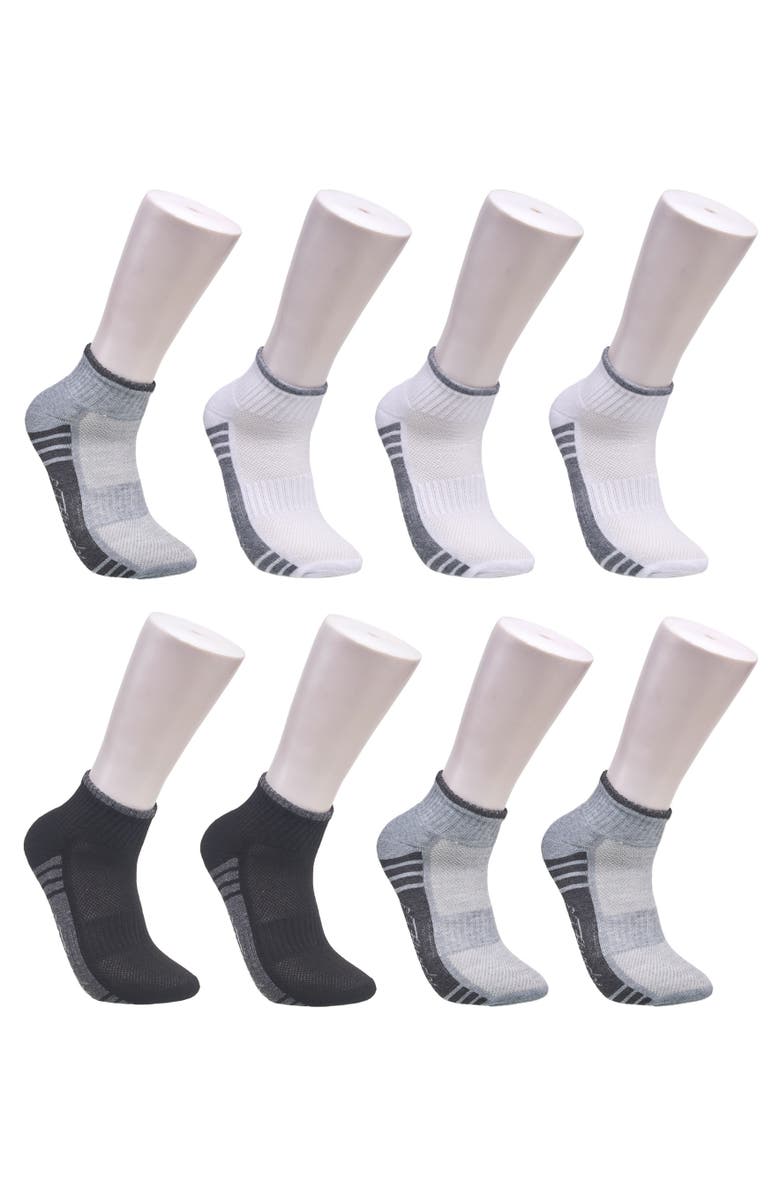 Ed Hardy Athletic Half Cushion Quarter Sock 8-Pack, Main, color, Gwb