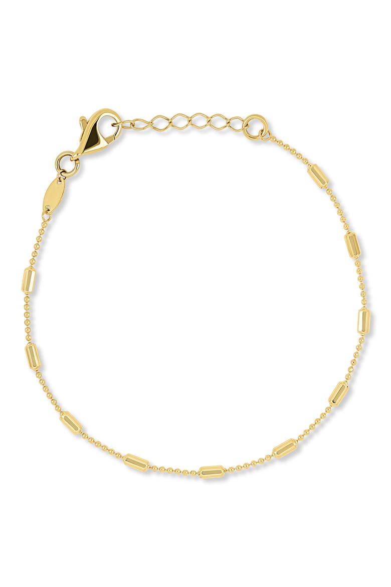 14K Gold Bar Station Bracelet, Main, color, 14KY