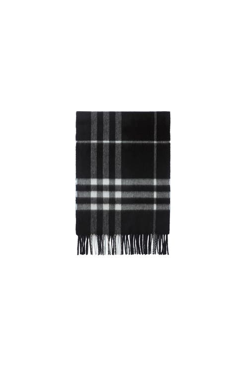 Burberry Check Cashmere Scarf In Black/calico