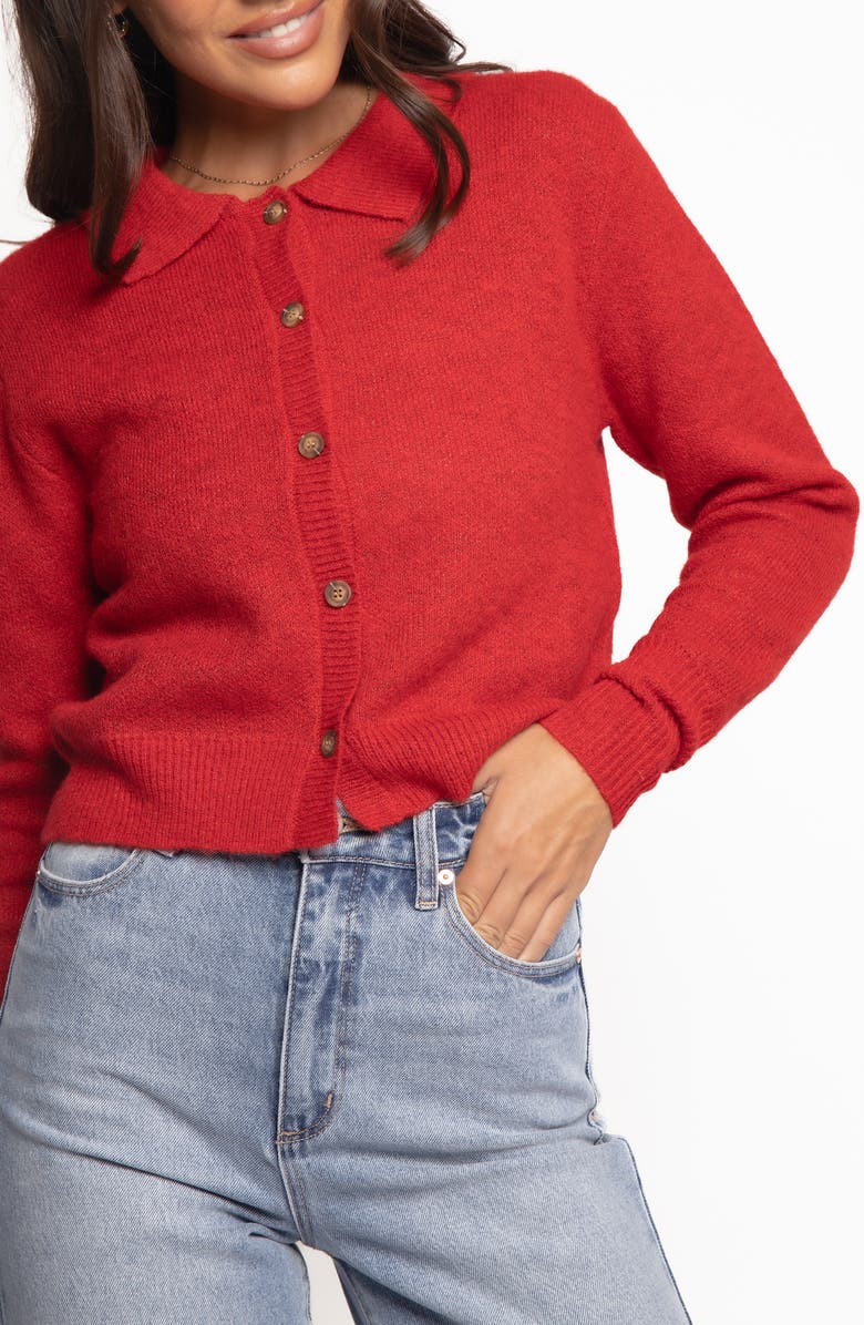 Petal & Pup Naya Collar Cardigan, Alternate, color, Red