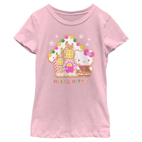 Girls' Gingerbread House and Kitty Graphic Short Sleeve T-Shirt