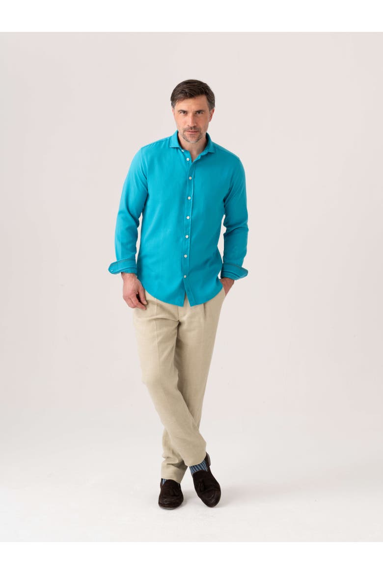 Kabisa Kikoy Cotton Long Sleeve Shirt, Alternate, color, Light Blue