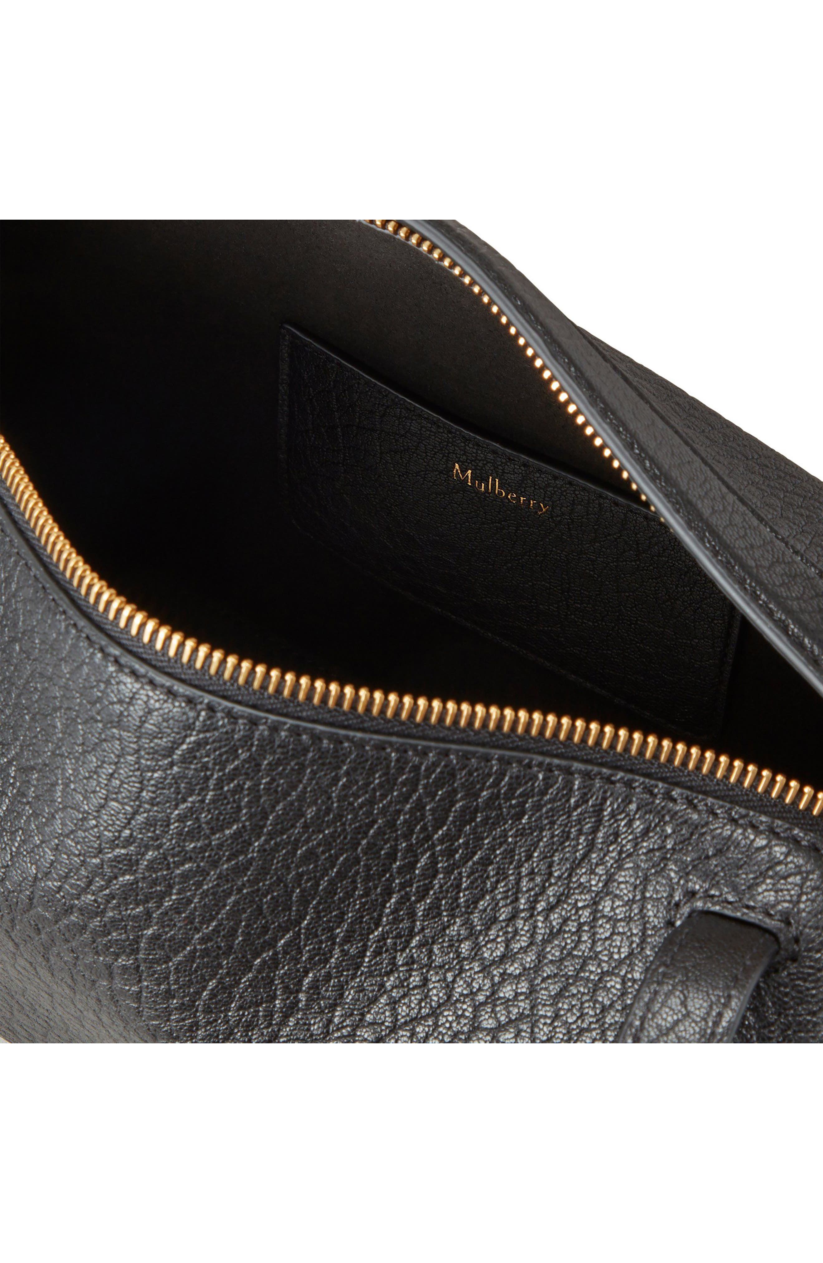 Mulberry Small Meadow Leather Shoulder Bag, Alternate, color, Black
