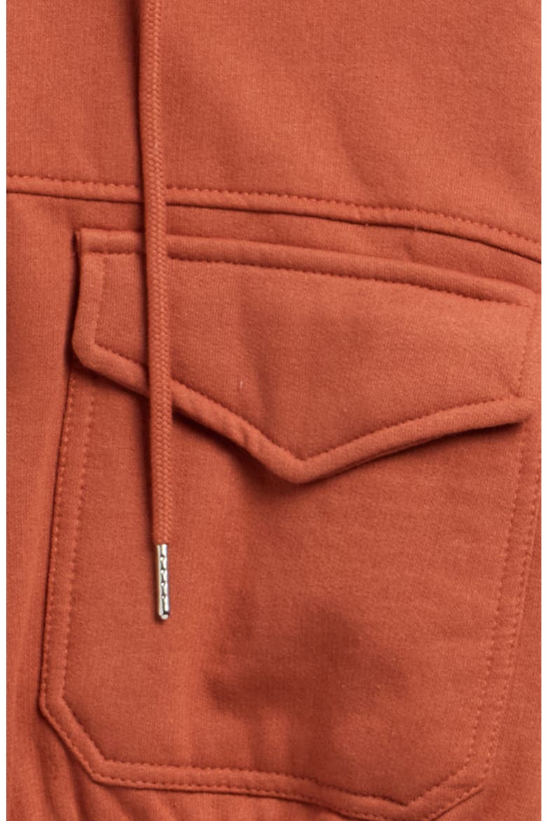 Kids' Zip Up Cotton Blend Hoodie, Alternate, color, RUST