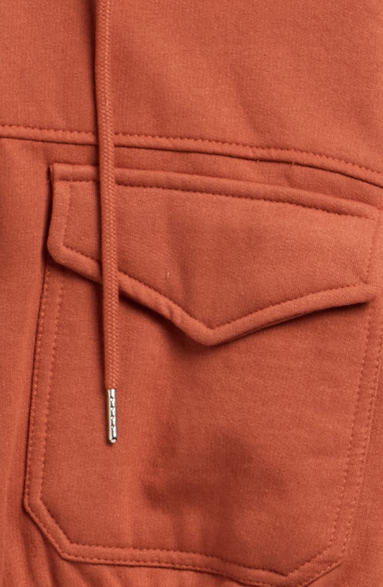 Marci Kids' Zip Up Cotton Blend Hoodie, Alternate, color, Rust