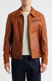 Schott NYC Lightweight Vintage Oil Tanned Unlined Cowhide Leather Trucker Jacket