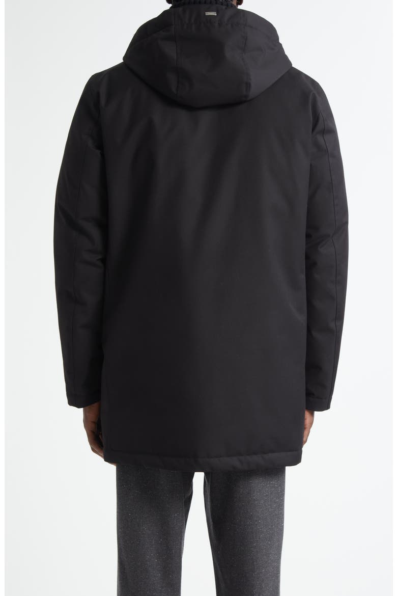 Windproof Hooded Down Parka, Alternate, color, BLACK