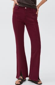 MANGO TEEN Slit Hem Mid Rise Flare Jeans