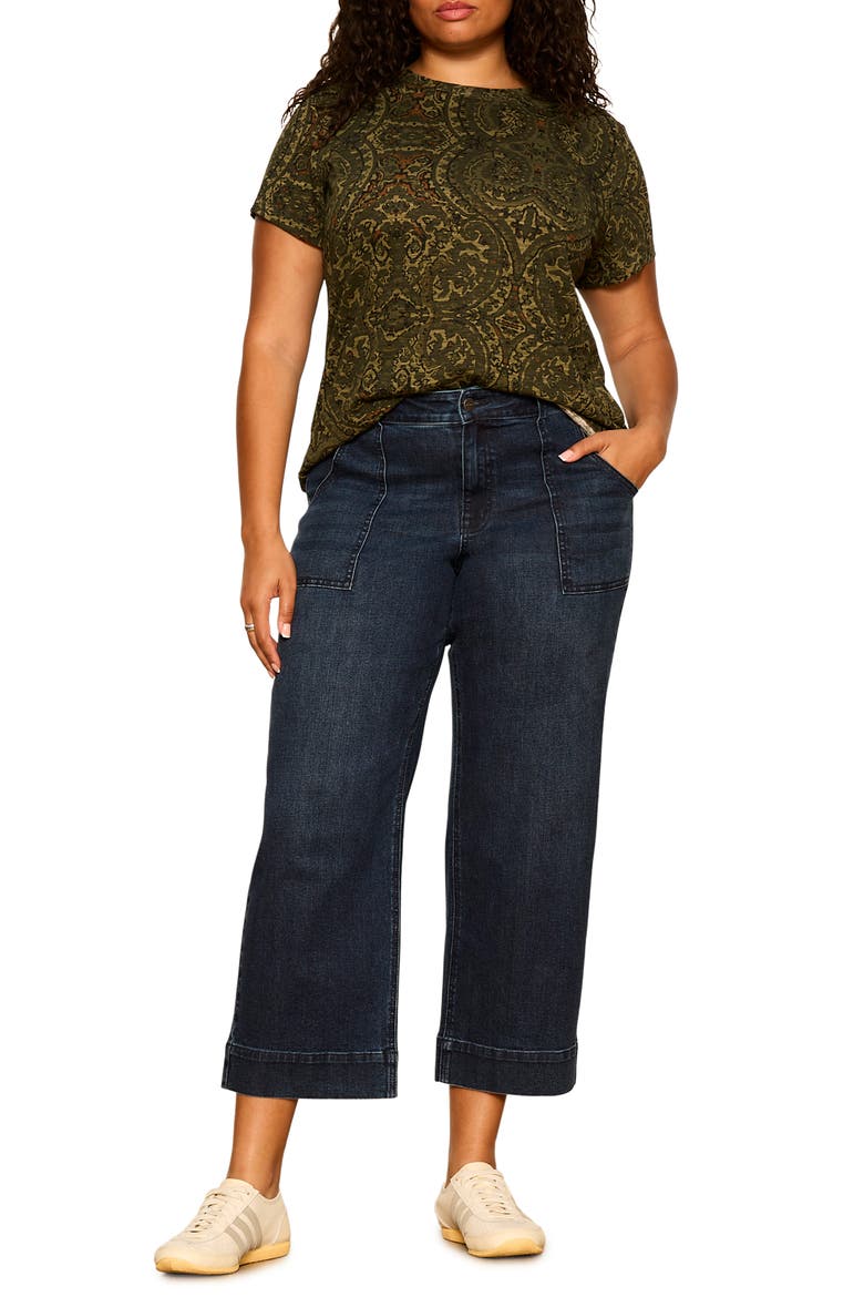 Insider High Waist Cropped Straight Leg Jeans, Alternate, color, OVER THE MOON BLUE