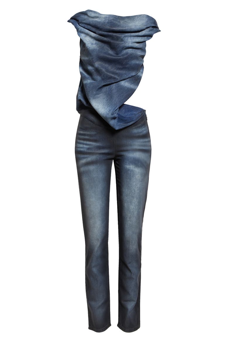 De-Clodia Sleeveless Denim Jumpsuit, Alternate, color, DEEP/ BLACK