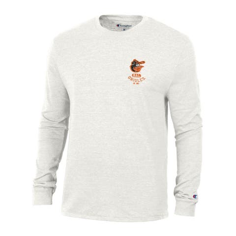 Men's Champion White Baltimore Orioles Cooperstown Winning Tradition Tri-Blend Long Sleeve T-Shirt