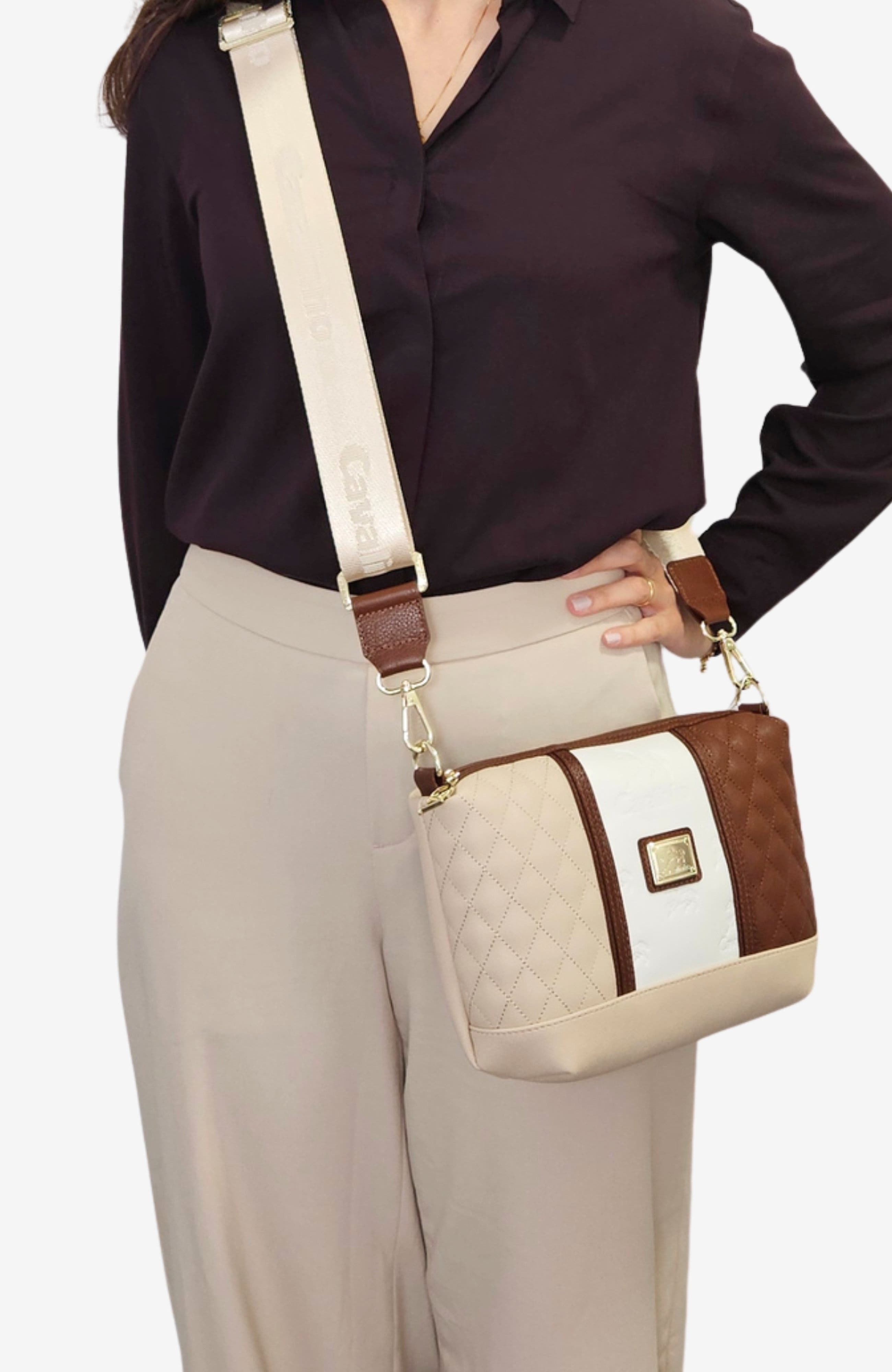 Sublime 401 Crossbody Bag, Alternate, color, Camel Brown / Beige / White