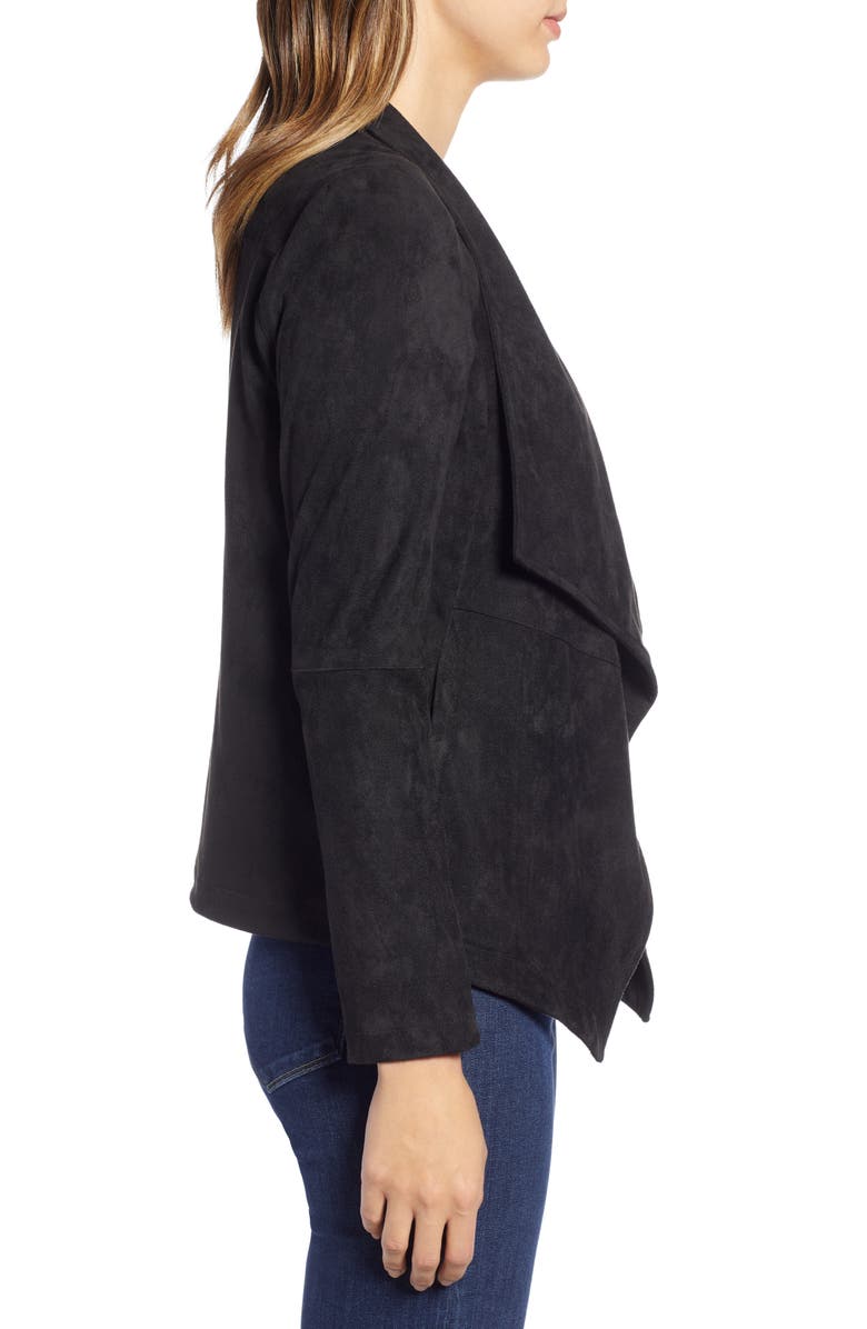 BB Dakota by Steve Madden BB Dakota Wade Drape Front Faux Suede Jacket, Alternate, color,