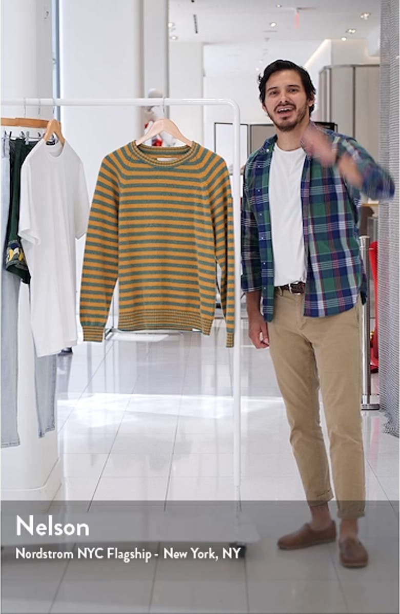 Men's Turmeric Stripe Merino Wool Sweater, sales video thumbnail