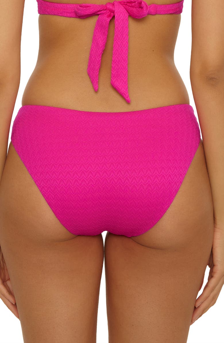 Lucky Brand Sardinia Macramé Trim Bikini Bottoms, Alternate, color, Berry Pink