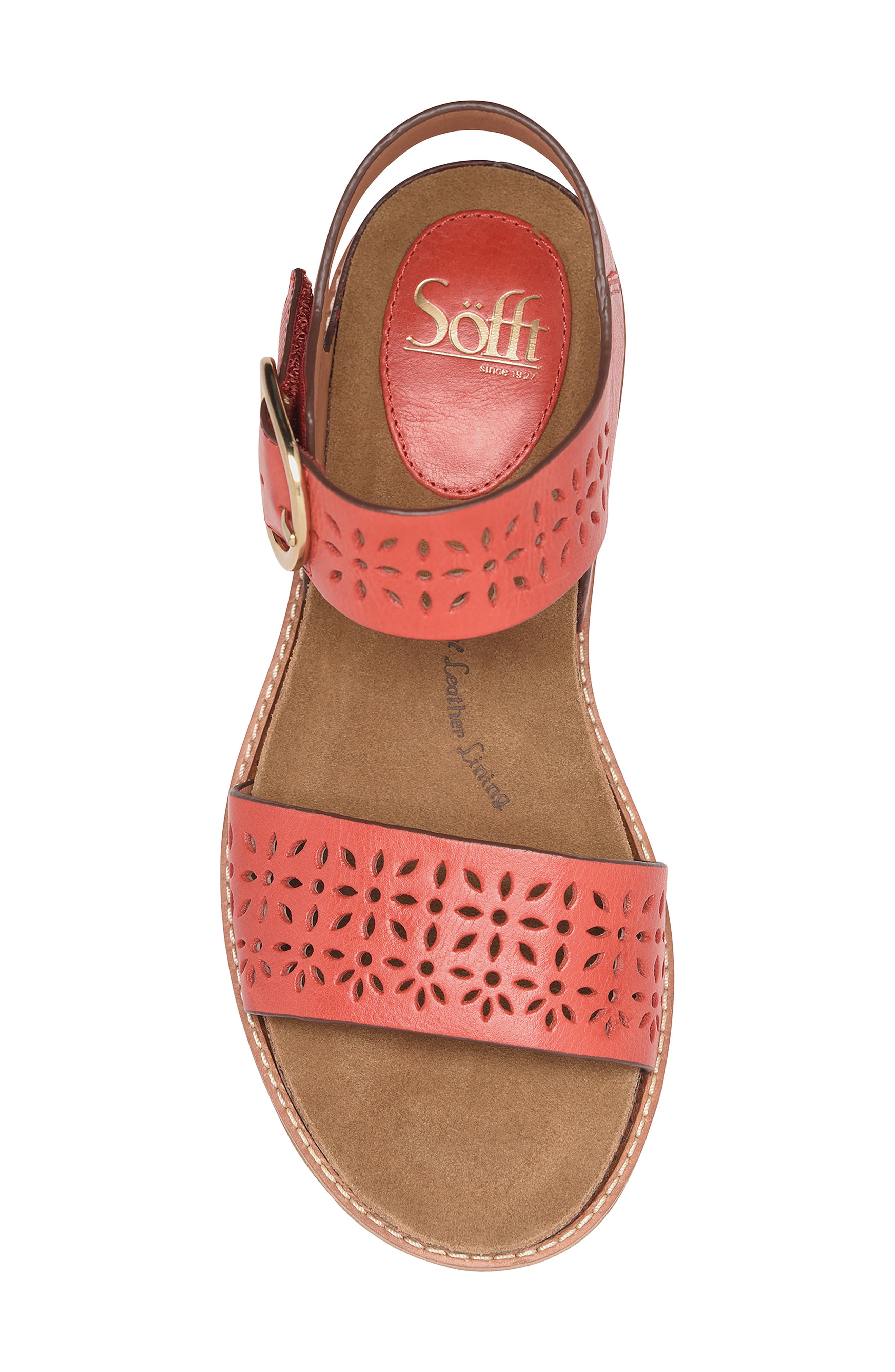 Bali III Ankle Strap Wedge Sandal, Alternate, color, RED CORAL