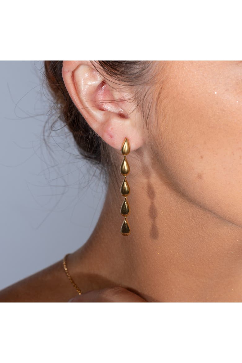 Tear Drop Earrings, Alternate, color, Gold