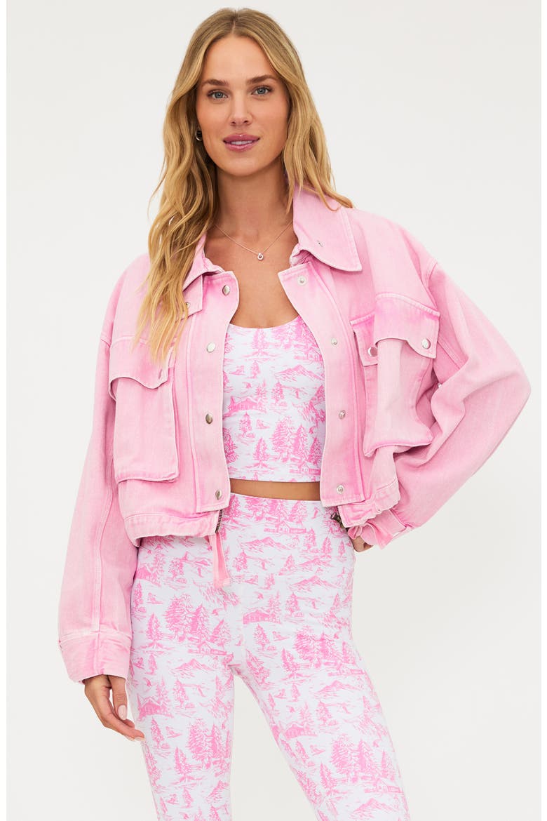 Isola Crop Jacket, Alternate, color, PINK SANDS