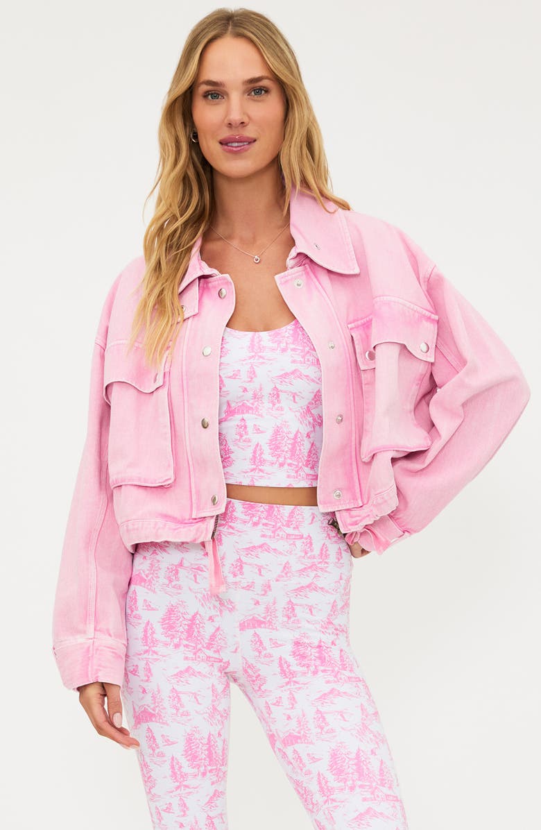 Beach Riot Isola Crop Jacket, Alternate, color, Pink Sands
