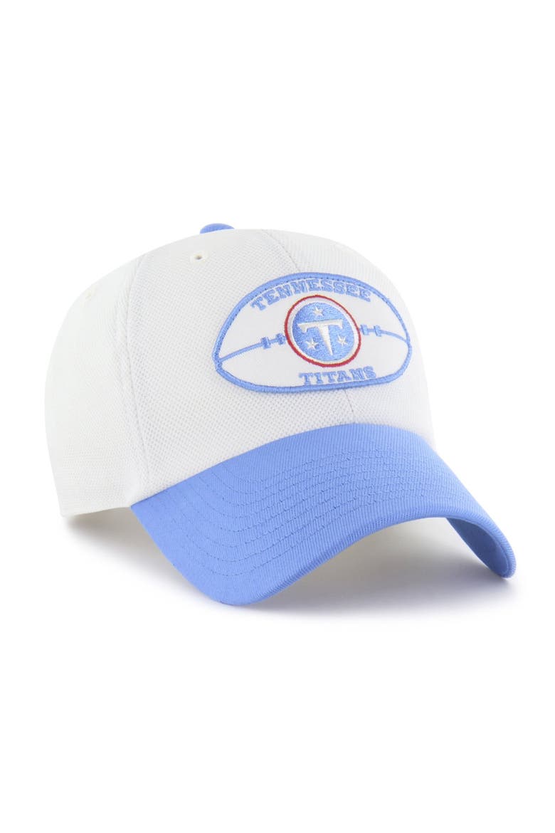 Men's '47 Cream/Light Blue Tennessee Titans Pique Patch Clean Up Adjustable Hat, Alternate, color, Cream