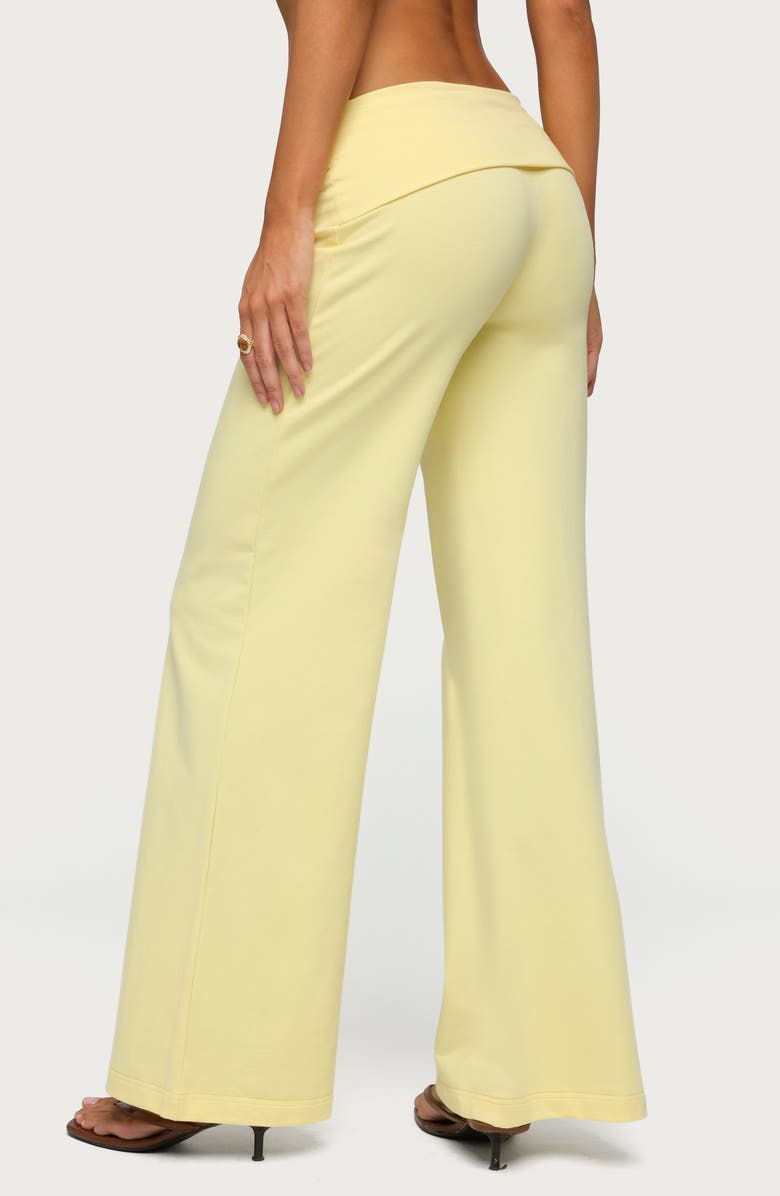 EDIKTED Wide Leg Foldover Pants, Alternate, color, 