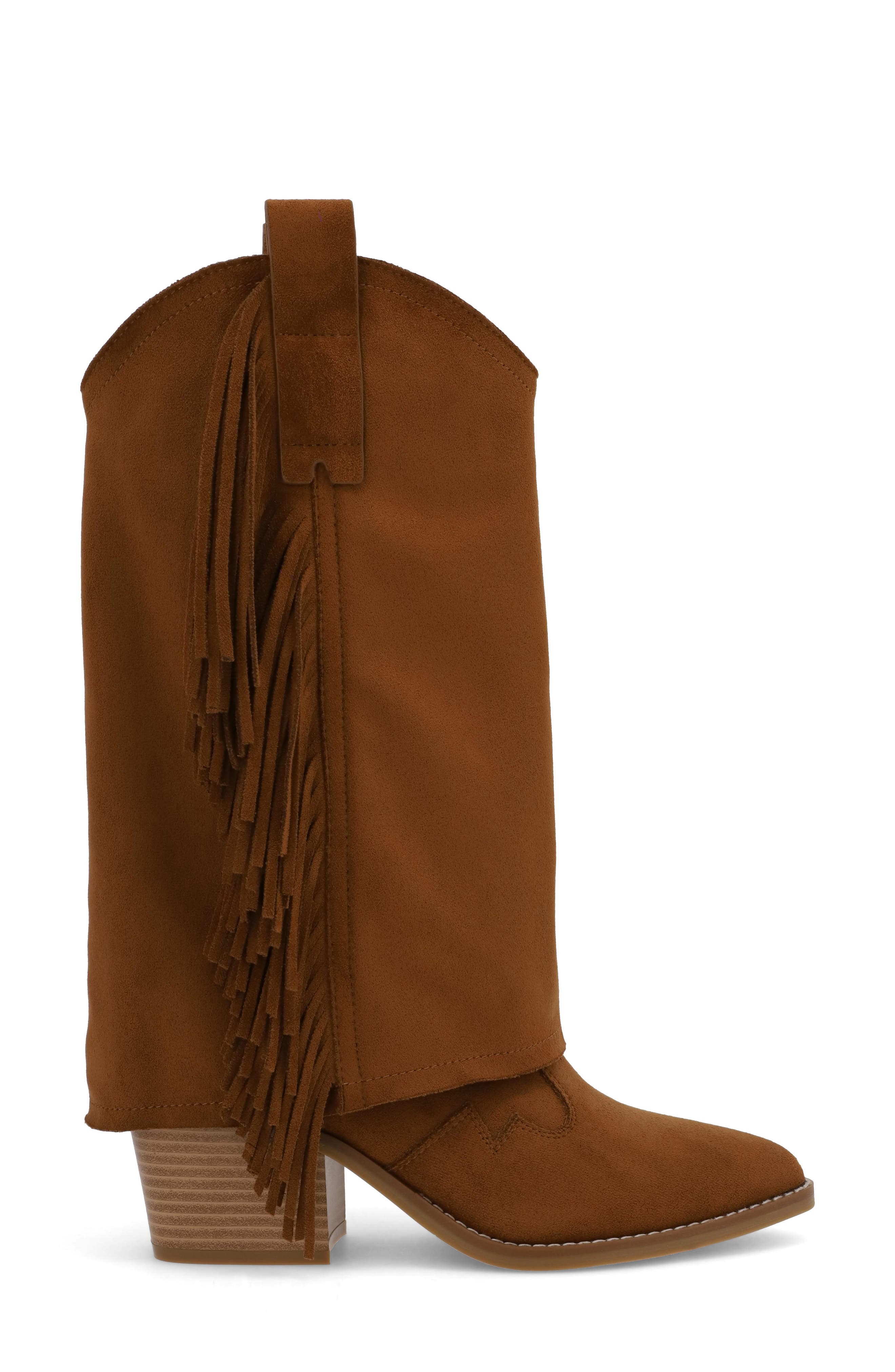 Cordell Western Fringe Boot, Alternate, color, COGNAC