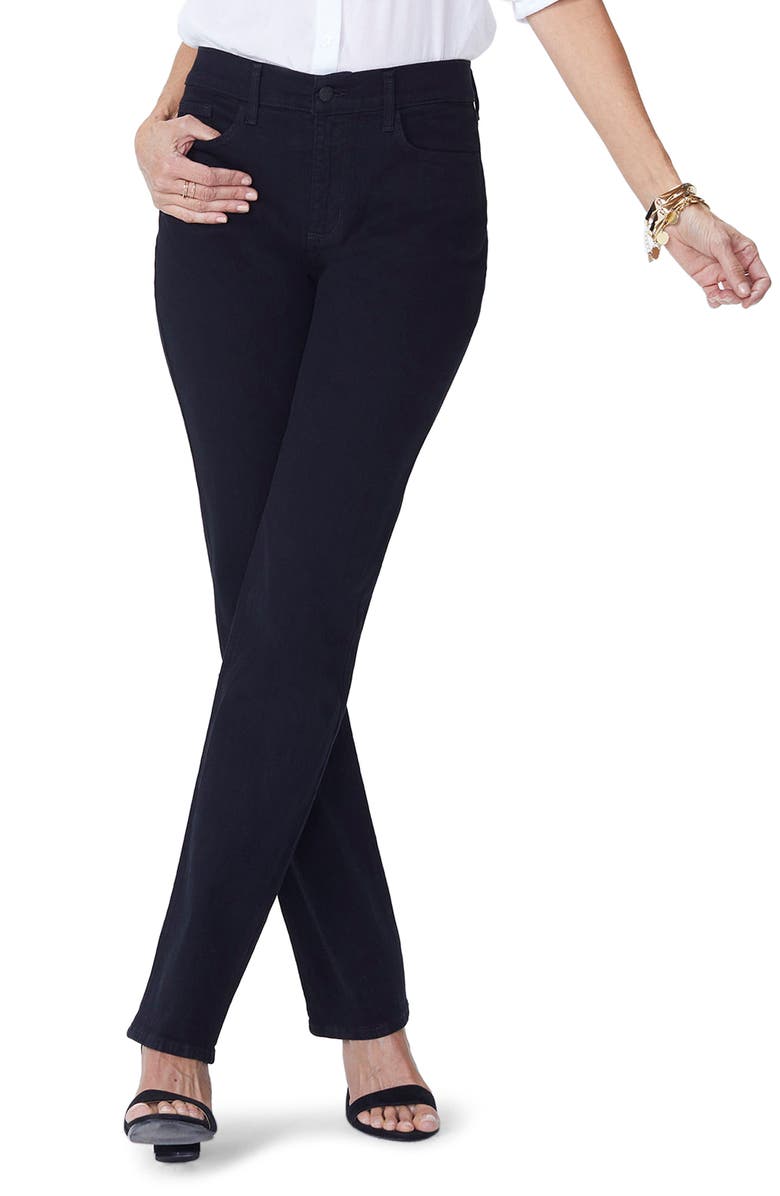 NYDJ Marilyn Straight Jeans, Main, color, Black