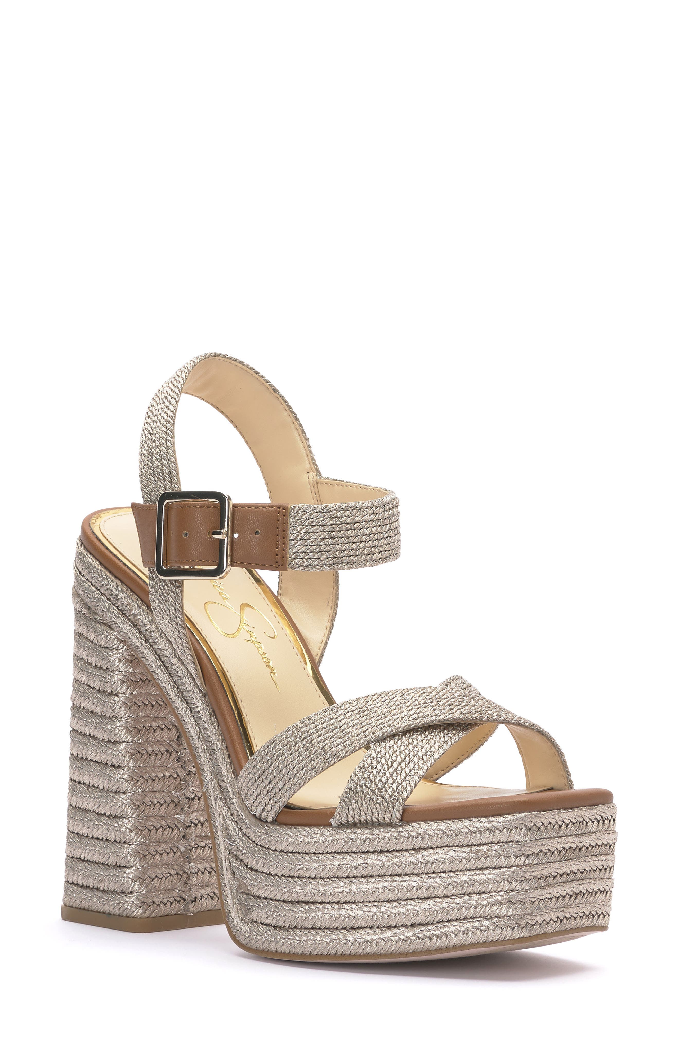 Brycen Platform Sandal, Main, color, PLATINO 02