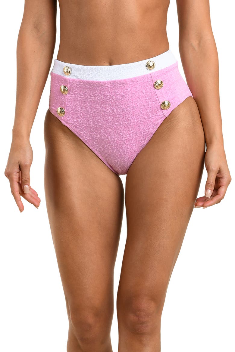 Vanessa Colorblock High Waist Bikini Bottoms, Main, color, BLUSH