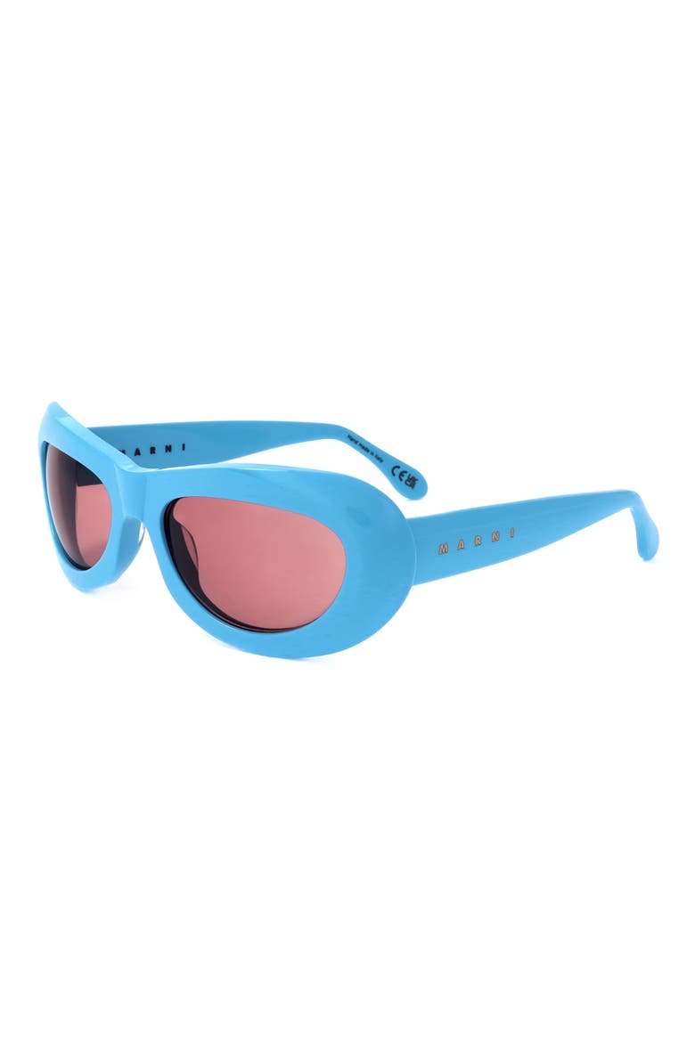 59mm Square Sunglasses, Alternate, color, BLUE / DARK GREY