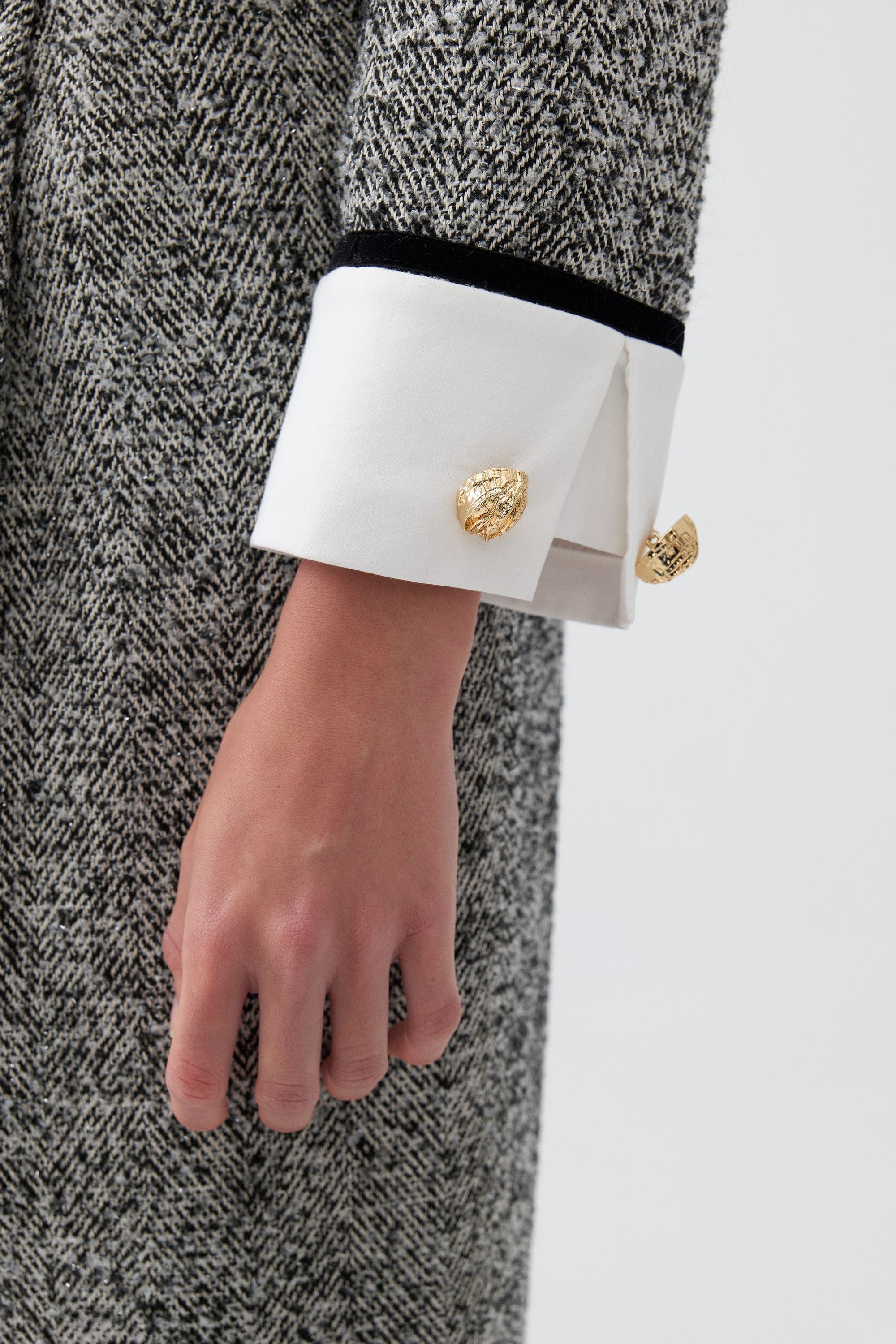Nocturne Gold Button Detailed Crop Jacket (Women) | Nordstrom