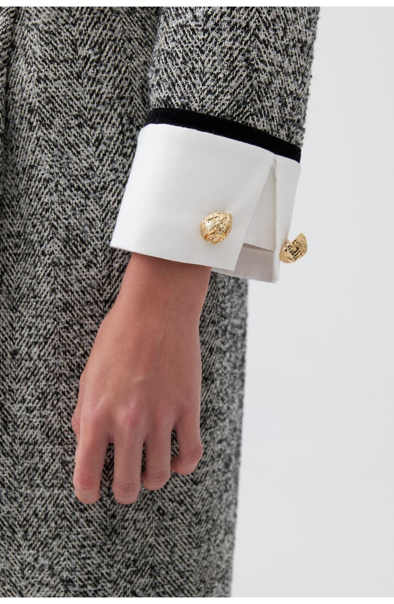 Nocturne Gold Button Detailed Crop Jacket, Alternate, color, 