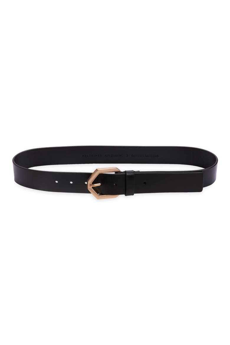 Leather Belt, Main, color, BLACK