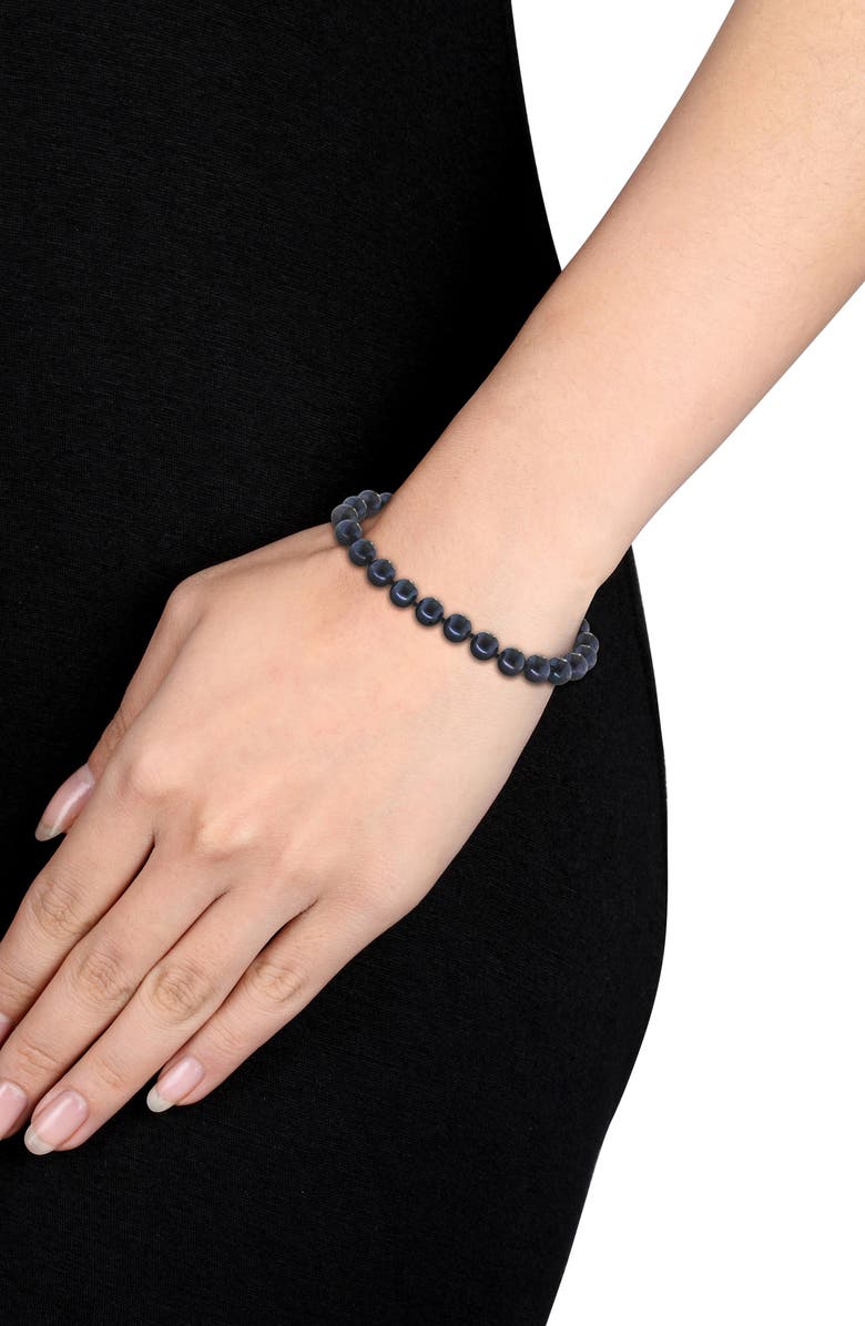 DELMAR Cultured Pearl Bracelet, 7–7.5mm, Alternate, color, Black