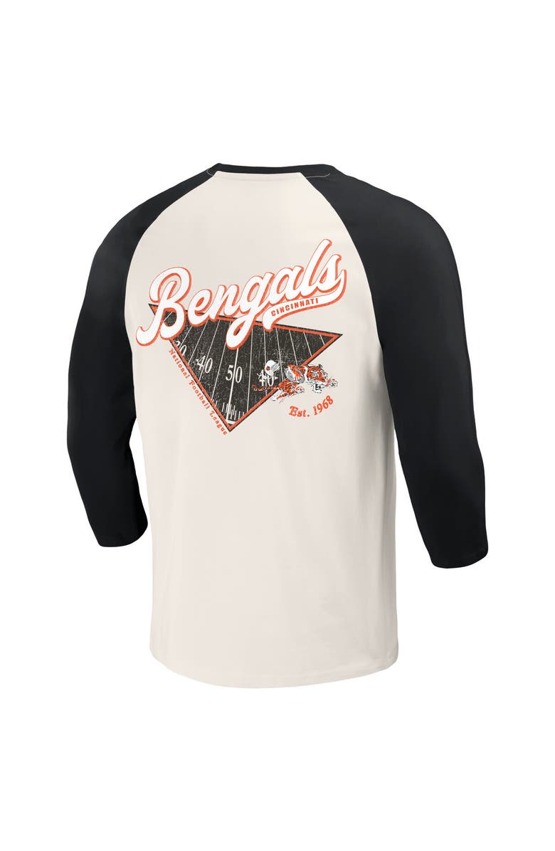 Darius Rucker Collection by Fanatics Men's Darius Rucker Collection by Fanatics Black/White Cincinnati Bengals Raglan 3/4 Sleeve T-Shirt, Alternate, color, 
